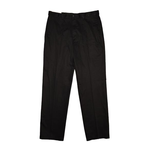 HAGGAR NEW $65 Classic Fit No-Iron Flat Front Khaki Pant in‎ Black Men's 36 - Picture 1 of 4